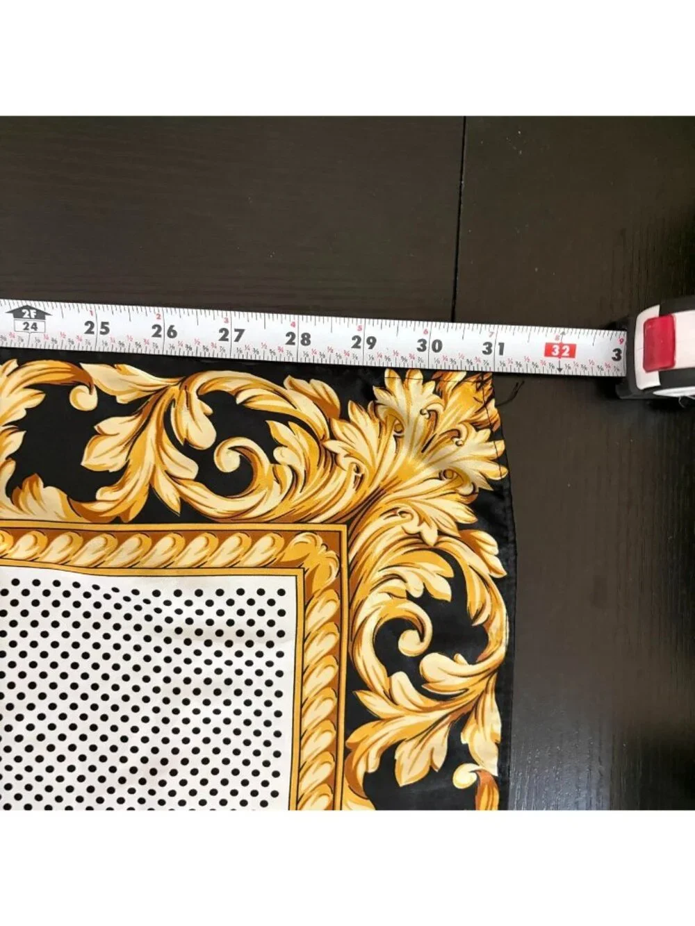Y2K white & black polka dot satin scarf